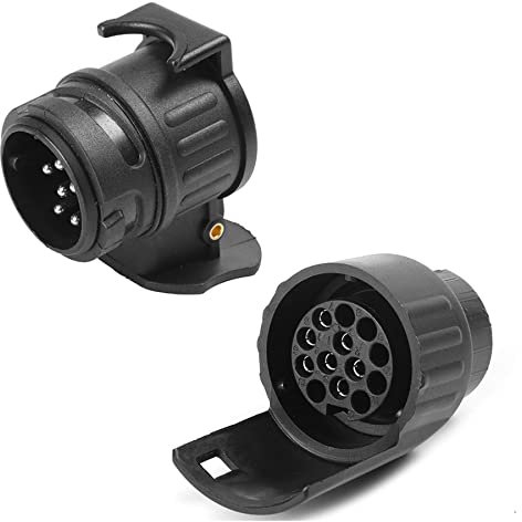 AGRISHOP Wasserdicht Anhänger Adapter 13 auf 7 polig, Adapter7- auf 13-polig, 13-Pin Auto auf 7-Pin Anhänger,Anhängerkupplung Adapter 7 auf 13,für PKW Caravan Truck Radträger KFZ LKW