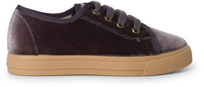 Pisamonas Zapatillas Terciopelo Cordones Suela Ancha Niños Talla 28 Color Gris