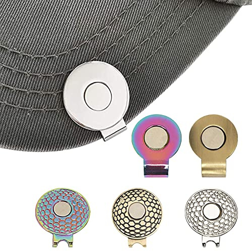 6 Stück Golf Ball Marker Hat Clips Magnetisch Set, Magnetischem Ballmarker Golf Cap Clip für Herren Damen Kinder