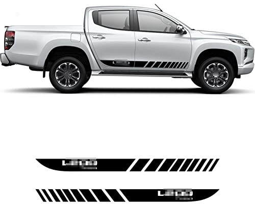 Auto Calcomanías Body Lateral, para Mitsubishi L200 Triton Off Road Car Auto Tuning Pickup Accesorios de Bricolaje Pegatinas de Coche Calcomanías de Rayas Laterales largas