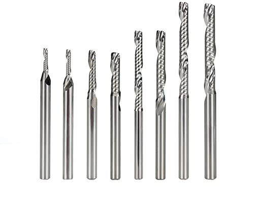 VIEUE Drill Bits Spiral Mill Head Single Edge End Mill for Aluminum Milling Drill Bit 3.175mm Shank Carbide Tool 1 Flat End Mill (Cutting Edge Length : 3.175x2x4x39)