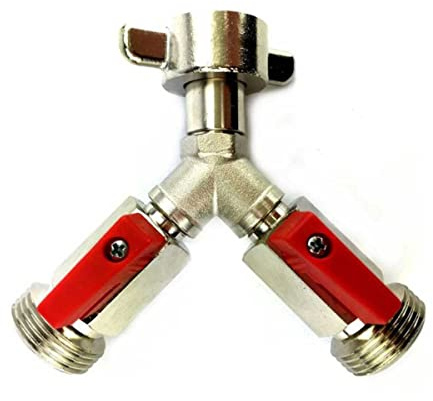 Absperrhahn Y-Stück 3/4 2 leitig für Co2 Druckminderer Adapter für Zapfanlage Zubehör