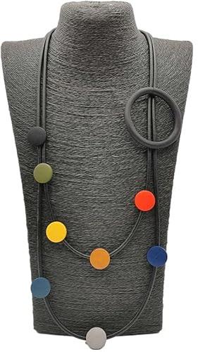 Bysonglezai Halskette Damen Ketten Anhänger Frauen Geschenk Drucken Halsketten Für Frauen Gummi Halskette Holz Zubehör Big Statement Kleiderkette Für Party
