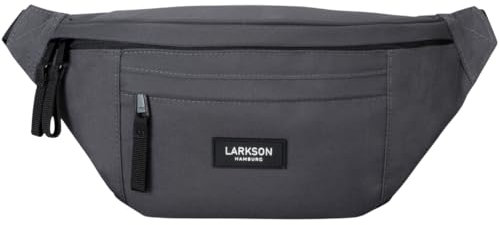 LARKSON Bauchtasche Damen & Herren Grau - Ole - Hüfttasche für Sport Outdoor Stadt - Gürteltasche Stylisch für Festival - Crossbody Bag mit Gurt - Wasserabweisend