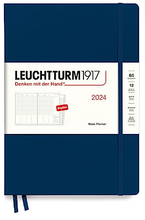 LEUCHTTURM1917 367848 Wochenplaner Composition (B5) 2024, 12 Monate, Marine, Englisch