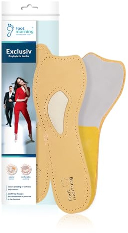 Foot Morning Esclusivo Supporto Ortopedico per Arco del Piede | Solette in Pelle per Tacchi e Scarpe Alte | Solette a ¾ per Scarpe Aperte | Con Supporto Metatarsale | Varie Dimensioni (36 EU)
