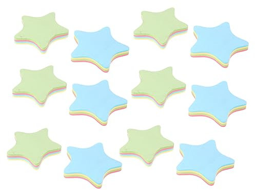 Operitacx 1200pezzi Foglietti Adesivi Colorati Forma Di Pentagramma Autoadesivi Per Ufficio Scuola e Casa Facili Da Usare e Riposizionabili Per Note e Promemoria