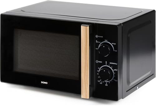 DOMO DO2820 Mikrowellenherd – 20 l – 700 W – 35-Minuten-Timer – Auftaufunktion – L44 x T35,8 x H 25,8 cm – schwarze