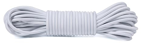 JunGG Cuerda elástica expansora de 5 mm, 10 m, cuerda tensora de goma para lona de remolque, lona, tiendas de campaña, red, pancartas (blanco, 5 mm x 10 m)