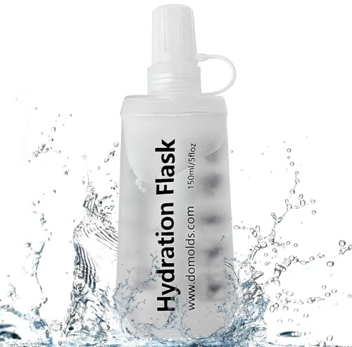 TXSN Bouteille souple de 150 ml, bouteille d'eau de course pliable en TPU pour course à pied, sac d'hydratation, cyclisme, randonnée, marathon, transparent