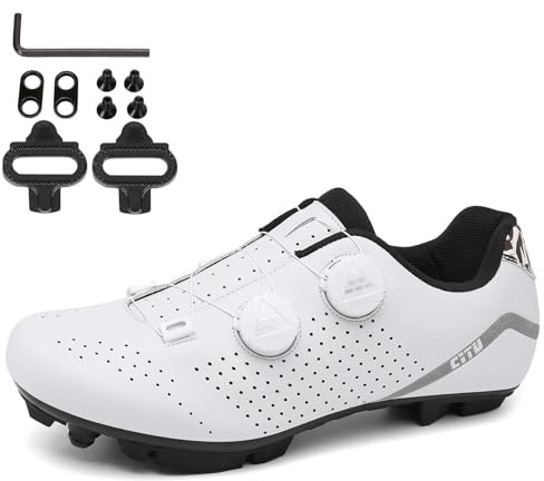 NGARY MTB Schuhe Fahrradschuhe Herren Damen kompatibel mit SPD 2 Schrauben mit Cleats, Mountainbike Schuhe Unisex Radsportschuhe Draussen