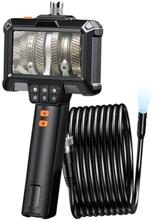 LIIAMOAR Boroscopio, Telecamera endoscopio con luce, Telecamera di ispezione HD 2.0MP, Schermo IPS da 4,3 pollici Risoluzione HD 1080P, Telecamera serpente idraulico impermeabile IP67, Telecamera