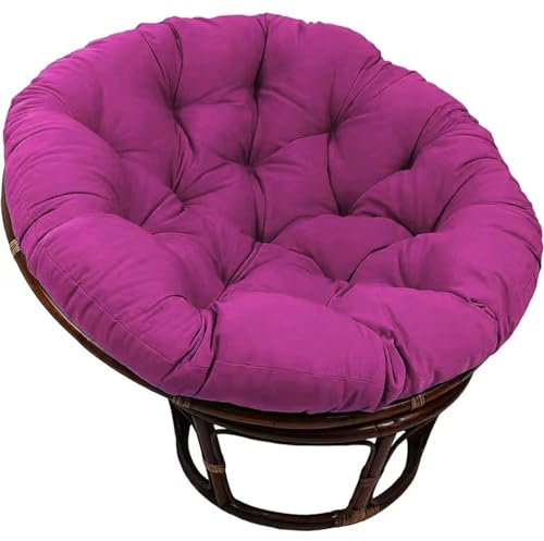 Kissen Papasan-Stuhlkissen, Polster-Bodenkissen für Drehstuhl, runder Papasan-Sessel, Polyrattan-Sessel für drinnen und draußen, Gartenstuhlkissen (Farbe: Lila, Größe: 60 x 60 cm)