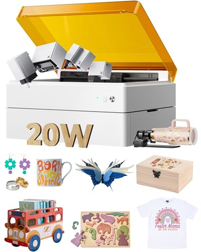 xTool M1 Ultra 4-in-1 Craft Machine with Riser Base and Rotary: 20W Laser Engraver, Inkjet Printing, Blade Cutting, Pen Drawing, DIY Machine for Home Crafts & Small Business, Supports 1000+ Materials