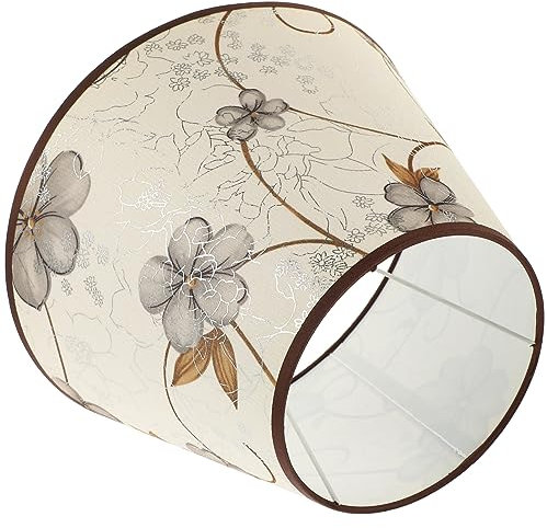 Cabilock Paralume A Botte Con Floreale Paralume In Tessuto Di Stoffa Vintage Fiore Per Lampadario Lampada Da Tavolo Lampada Da Applique Da Parete E27 Grigio