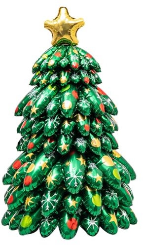 HGSHUO Folienballon Weihnachtsbaum Luftballons Weihnachten Deko Ballons Tannenbaum mit Standfunktion Selbstehender Ballon Weihnachten Party Dekoration Wohnzimmer Weihnachtsballons XXL
