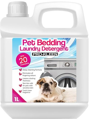 Pro-Kleen Pet Bedding Laundry Washing Detergent - Fresh Linen (1L) - Non-bio, Safe for Dogs with Sensitive Skin, Leaves a Lasting Freshness & Eliminates All Odours