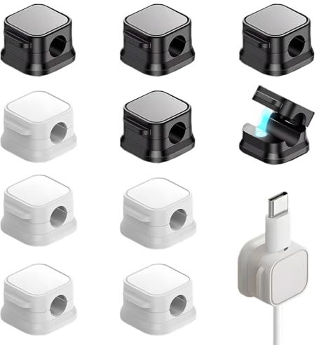 10 pezzi organizzatore di cavi, organizzatore di cavi, gancio per cavi, adesivo per clip per cavi, supporto magnetico per cavi per scrivania, comodino, cavo di ricarica, USB