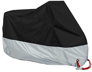 MUCKLILY Abdeckplane Uv Schwarz Silber XXXXL Abdeckplane Tasche Motorradzubehör
