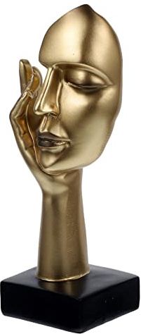 BESTOYARD Abstract Art Sculpture Resin Woman Face Statue 17X6X5Cm Modern Decor for Living Room Office Desk Home Décor