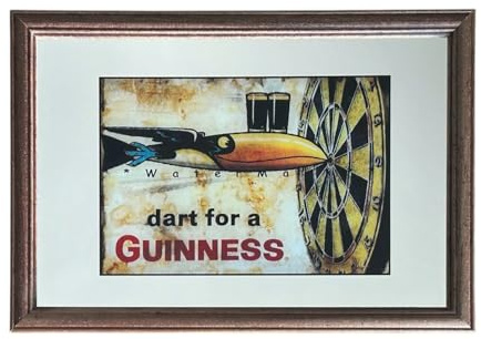 Laurie's Pub and Bar Accessories | Darts For A Guinness Small Mirror