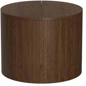 Vicco Couchtisch Tavilo, Nussbaum, 48 x 48 cm | mit Liftfunktion und abnehmbarer Seitenwand