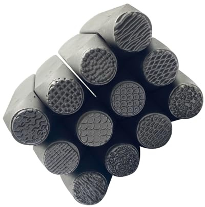 Set di 12 scalpelli in metallo per intagliare gioielli, strumento per incidere gioielli, struttura in acciaio, per la creazione di modelli e texturing, forniture per intaglio a mano