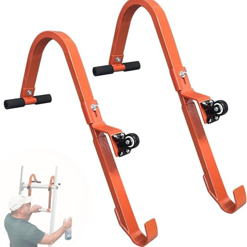 Dachleiter-Haken, robuster Stahl-Stabilisator für steile Dächer, 2 Stück mit Gummigriff-T-Stange für schnelle und einfache Einrichtung