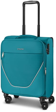 Stratic Kabinen-Koffer für Damen und Herren | Kleiner Cabin-Trolley 40 x 21 x 55 cm aus hochwertigem, flexiblem Polyester Material | Erweiterbar & Teleskopgriff| taska Serie