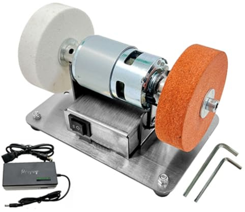 Gosera Enchufe Europeo, Amoladora Doble de 100 W, Motor de Amoladora, Mini Muela Eléctrica de Pulido Grueso y Fino, Piedra de Afilar