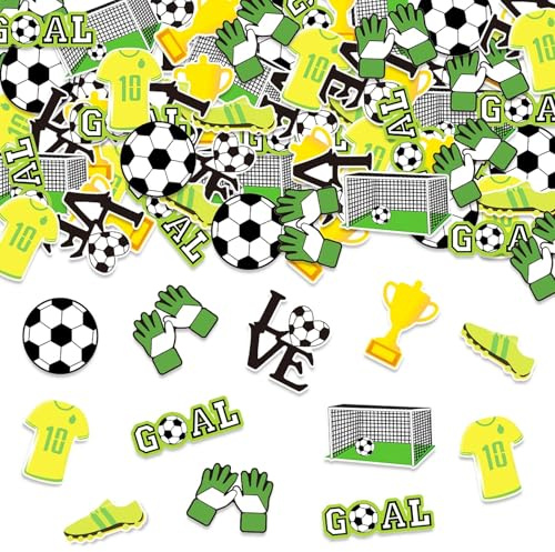 ZingBox 80 Stück Streudeko Fussball Geburtstag, Fußball Streudeko Groß 6cm, Konfetti Fußballs Deko Geburtstag, Bunt Fussball Konfetti, Fußball Geburtstagsdeko, Fussballs Tischdeko, Fußballs Confetti
