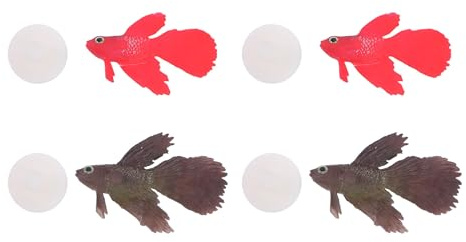 Toddmomy 4 künstliche Fische: Lustige Kunstfische – im Dunkeln leuchtende Goldfische – schwimmende Dekoration für Aquarium, Teich und Teich