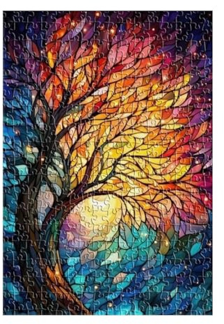 Puzzle 100 Pezzi Albero della Vita Colorato Gioco Educativo Puzzle Impossibili Adatto Agli Appassionati di Puzzles Puzzles per Adulti 100 Pezzi 40x28 cm