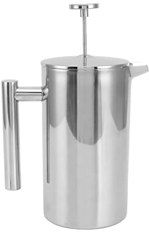 Haofy French-Press-Kaffeemaschine aus 304-Edelstahl, Doppelwandiges, Isoliertes Design mit Feinem Filtersieb für Gleichmäßiges Brühen, Tragbare Nutzung Im Camp, Reisen Im Freien, Tägliches Brauen zu