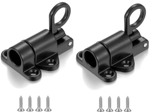 VOBOR Pestillo Puerta Automático con Tornillos, Perno de Puerta de Resorte Aluminio, Cerrojo Puerta Interior para Armario, Madera, Ventanas, Patio, Armarios (2PCS)