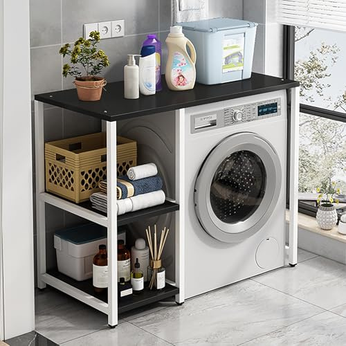 OAKVYNE Étagère de rangement pour armoire de lave-linge, étagère de rangement à 3 niveaux pour machine à laver et sèche-linge, économise de l'espace dans la buanderie. (1,110 cm)