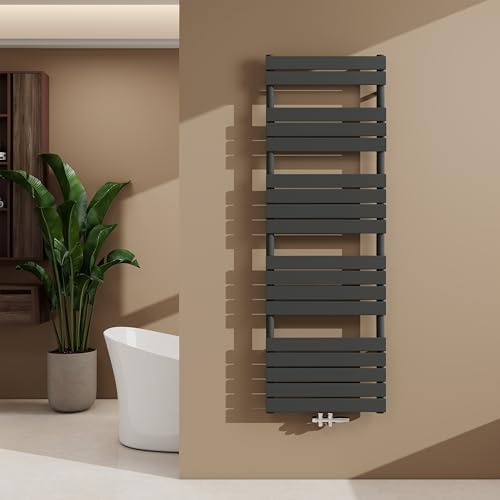 Acezanble Badheizkörper, Handtuchheizkörper Mittelanschluss, Heizkörper Bad, Paneelheizkörper Handtuchhalter, Paneel Bad Heizkörper Flach, Anthrazit, 1154W, 1800x600mm