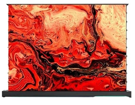 Pantalla eléctrica de elevación de Suelo, Tela de Cristal Negro para proyector láser UST, ALR antiluz de 92-120 Pulgadas(110 Inch)