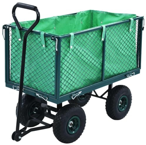 Generico Carrello a Mano da Giardino Verde 350 kg,Carrelli Merci