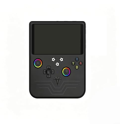 CWOQOCW Portable Game Console with 5 Inch HD Display, 20000+ Retro Titles, for LINUX System Handheld Gaming Device for Adults Kids Trip, Compact ABS Design Black White(Black)