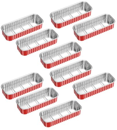 VICASKY Contenitori Alimentari in Alluminio Usa e Getta 10 Pezzi Grande Capacità, Leggeri e Resistenti All’umidità, per Barbecue e Cucina Casalinga