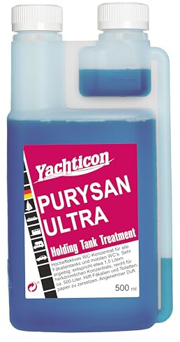 YACHTICON Purysan Ultra Sanitärflüssigkeit – hochkonzentriertes WC-Konzentrat für chemische Toiletten & Fäkalientanks, geruchsneutralisierend, formaldehydfrei, >90% biologisch abbaubar