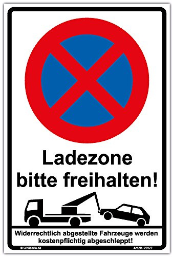 Aufkleber Halteverbot - Ladezone bitte freihalten PVC Vinylaufkleber 300x200 mm Hochformat