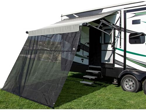 Carefree Of Colorado Drop RV Awning EZ ZipBlocker - Black Mesh RV Awning Shade Screen, Canopy Sun Blocker, Camper Accessory for Front Patio (19' x 7')
