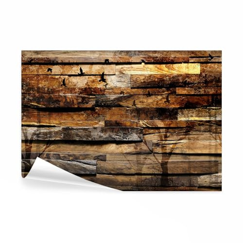 decomonkey Fototapete Holz, 350x256 cm, XXL, Holzoptik Baum Natur, Vlies | Schlafzimmer, Wohnzimmer, Design, Tapete, Fototapeten, Tapeten, Vliestapete, Wandtapete, moderne, Wand
