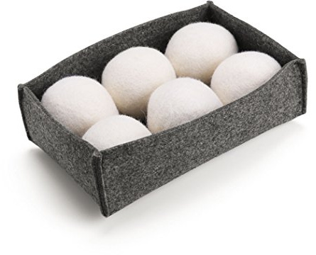 Becko 100% Imported New Zealand Eco-friendly Solid Wool Dryer Balls, Recyclable Natural Fabric Softener Agent, Anti-static & Anti-winding & Time-saving. Each package includes 6 balls