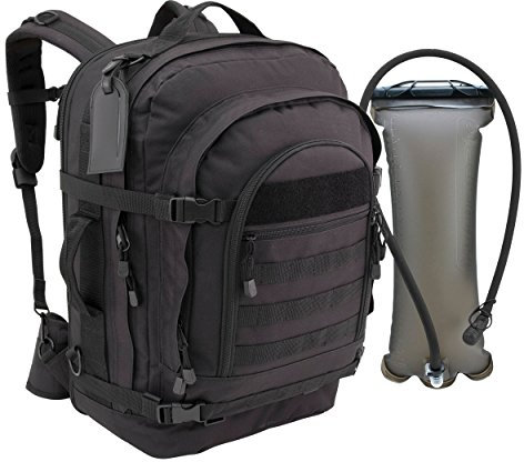Mercury Tactical Gear Blaze Bugout Tasche mit Trinkrucksack, Schwarz (Schwarz) - MRC02173-BK
