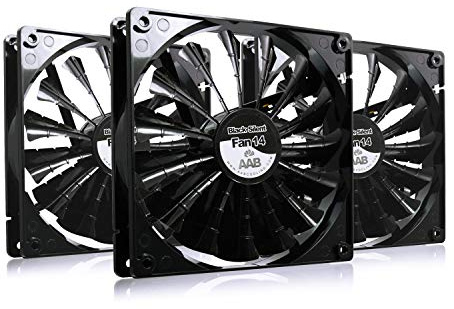 AABCOOLING Black Silent Fan 14 - Silent and Efficient 140mm Fan with 4 Anti-vibration Pads, PC Fan, Cooling Fan, 12V, Airflow Fan, Silent PC Fan - Value Pack 3 Pieces 18.6 dB(A), 58.8 CFM, 1000 RPM