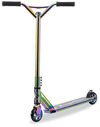 Two Bare Feet Logo Model Stunt Scooter for Kids, Teens & Adults - Pro Freestyle Scooter with 360° Spin, ABEC-9 Bearings, Lightweight & Durable for Tricks & Stunts (Neo - Full Neochrome)