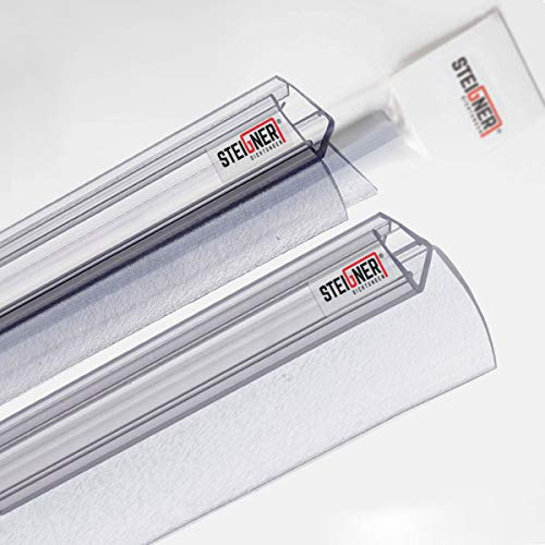 STEIGNER Joint porte de douche UK03 100cm (1 pc.) transparent pour porte 6-8 mm - Set avec joint mural UK05 200cm - Protection contre les fuites, Ajustement parfait, Matériau durable, Design discret